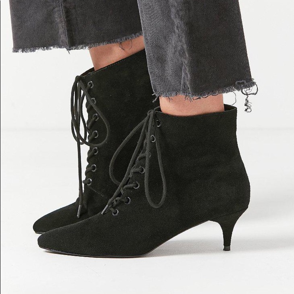 Aria Lace-up Kitten Heel Boot